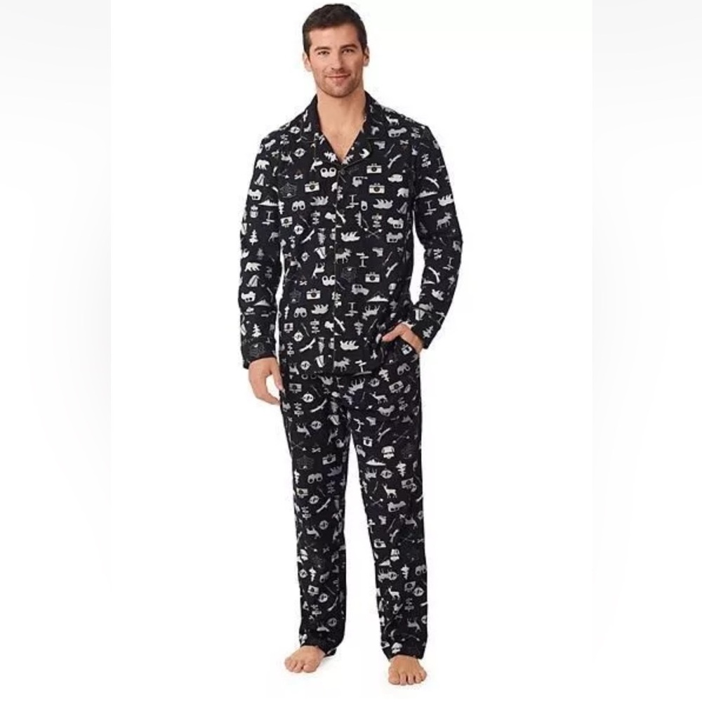 Cuddl Duds Cozy Lodge Notch Collar Pajama Set Excellent Preloved Condition